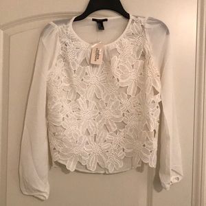 Cute floral white top